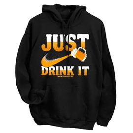 Just drink it kapucnis pulóver (fekete)