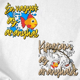 Kifogtam az aranyhalat kapucnis pulóverek (Fekete-Fehér)