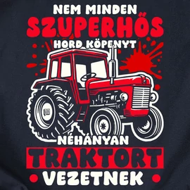 Traktoros szuperhős férfi póló (Sötétkék)