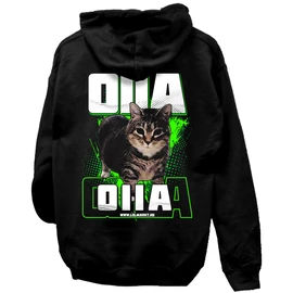Oiia oiia cat kapucnis pulóver (Fekete)