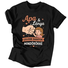 Apa és fia/lánya legjobb barátok férfi póló (Fekete)