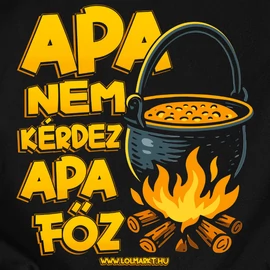 Apa főz férfi póló (Fekete)