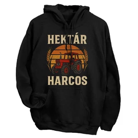 Hektár harcos kapucnis pulóver (Fekete)