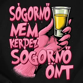Sógornő nem kérdez önt/megissza (grincses) női póló (Fekete)