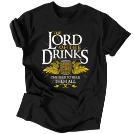 Lord of the drinks férfi póló (Fekete)
