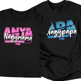 Nagymama/Nagypapa 2025 páros póló szett (Fehér)