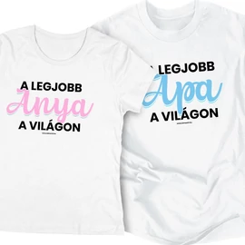 A legjobb Anya/Apa a világon páros póló szett (Fehér)