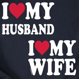 I love my wife/husband páros szett (Fekete-Sötétkék)