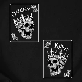 Queen &amp;amp; King koponyás páros póló szet (Fekete)