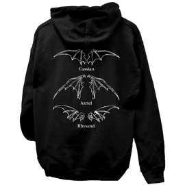 Acotar - Bat boys unisex kapucnis pulcsi (Fekete)