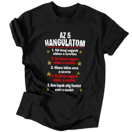Az 5 hangulatom férfi póló (Fekete)
