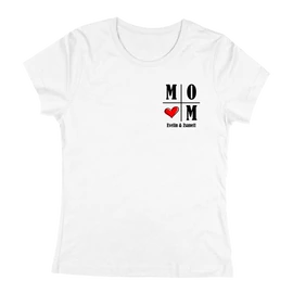 Mom női póló  (egyedi nevekkel) (Fehér) 