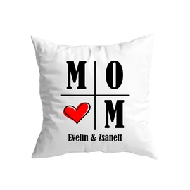 Mom kis párna (egyedi nevekkel) (Fehér)