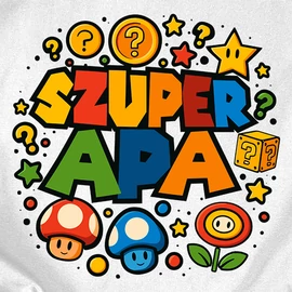 Szuper apa férfi póló (Fehér)