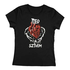 Tied a szívem női póló (Fekete)