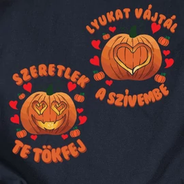 Szeretlek te tökfej páros póló szett (Sötétkék)