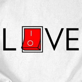 Live/Love férfi póló (Fehér)