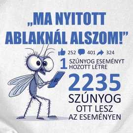Ma nyitott ablaknál alszom férfi póló (Fehér)