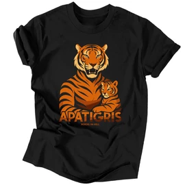 Apatigris férfi póló (Fekete)