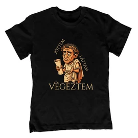 Jöttem, Láttam, Végeztem gyerek póló (Fekete)