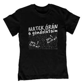 Matek órán a gondolataim gyerek póló (Fekete)