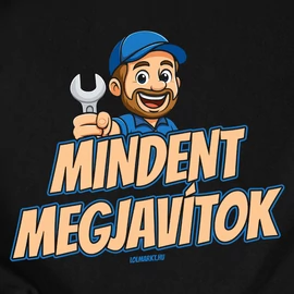 Mindent megjavítok/szétszedek páros póló szett (Fekete)