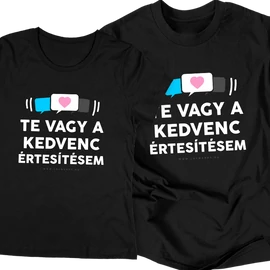 A kedvenc értesítésem póló szett (fekete-fekete)