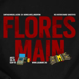 Flores Main férfi póló (Fekete)