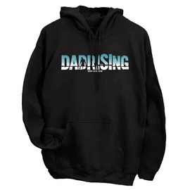 Dad Rising kapucnis pulóver (Fekete)
