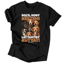 Bocs, hogy késtem (kutya) férfi póló (Fekete)