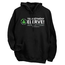 Teljesítmény elérve! Apa lettem! kapucnis pulóver (Fekete)
