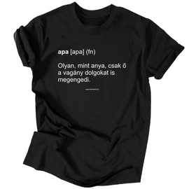 Apa főnév férfi póló Fekete)