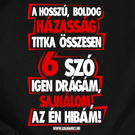 A boldog házasság titka férfi póló (Fekete)