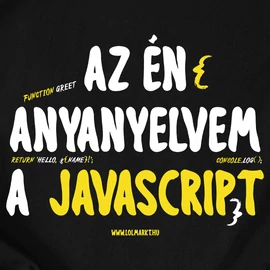 Az én anyanyelvem a JavaScript kapucnis pulóver (Fekete)