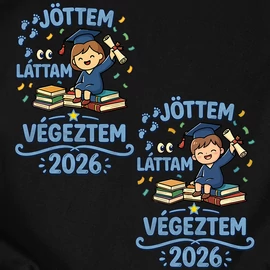 Végeztem (fiús és lányos) póló (Fekete)