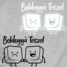 Boldoggá teszel póló szett (Szürke-Fekete)