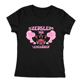 Szerelem van a levegőben női póló (Fekete)