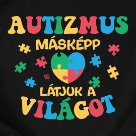 Autizmus- másképp látjuk a VILÁGOT gyerek póló (Fekete)