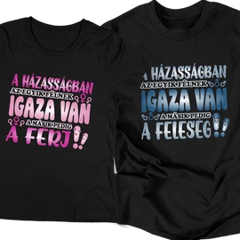 Igaza van páros póló szett (Fekete-Fekete)