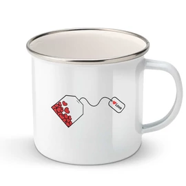 Love tea filter fém bögre (Fehér)