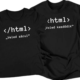 html Veled kezdődik és Veled zárul póló szett 