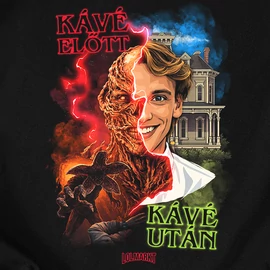 Vecna Kávé előtt - Kávé után póló (Oversize Fekete)