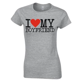 I love my Boyfriend páros póló (Szürke)