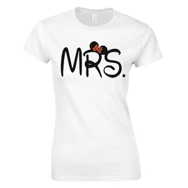 Mrs páros női póló (Fehér)