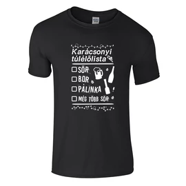 Karácsonyi túlélőlista férfi póló (fekete)