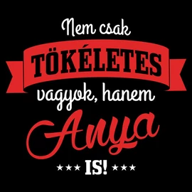 Tökéletes anya kapucnis pulóver (fekete)