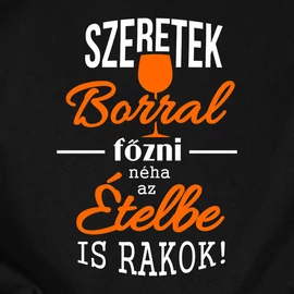 Szeretek borral főzni női póló (Fekete)