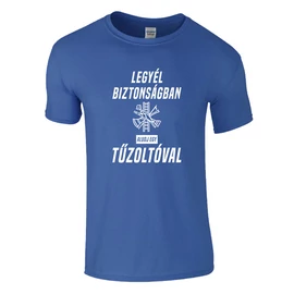 Aludj tűzoltóval férfi póló (királykék)