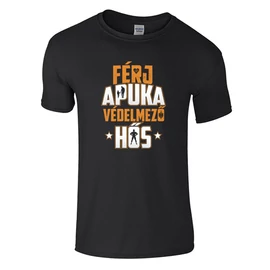 Férj apuka védelmező hős férfi póló (Fekete)