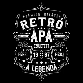 Retró apa férfi póló (Fekete)